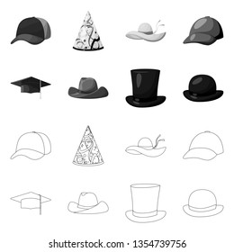 Isolated object of clothing and cap icon. Set of clothing and beret stock symbol for web.