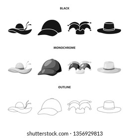 Isolated object of clothing and cap icon. Set of clothing and beret stock symbol for web.