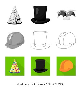Isolated object of clothing and cap icon. Set of clothing and beret stock symbol for web.