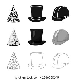 Isolated object of clothing and cap icon. Set of clothing and beret stock vector illustration.
