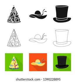 Isolated object of clothing and cap icon. Set of clothing and beret stock symbol for web.