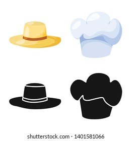 Isolated object of clothing and cap icon. Set of clothing and beret stock symbol for web.