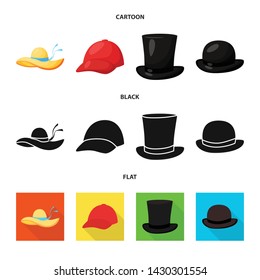 Isolated object of clothing and cap icon. Collection of clothing and beret stock vector illustration.