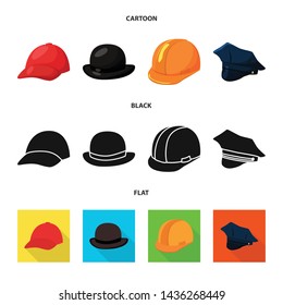 Isolated object of clothing and cap icon. Set of clothing and beret stock vector illustration.