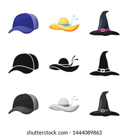 Isolated object of clothing and cap icon. Set of clothing and beret vector icon for stock.