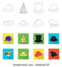 Isolated object of clothing and cap icon. Set of clothing and beret vector icon for stock.