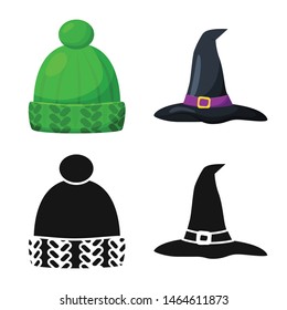 Isolated object of clothing and cap icon. Set of clothing and beret stock vector illustration.