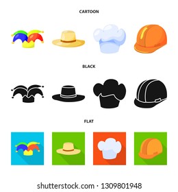 Isolated object of clothing and cap logo. Set of clothing and beret vector icon for stock.
