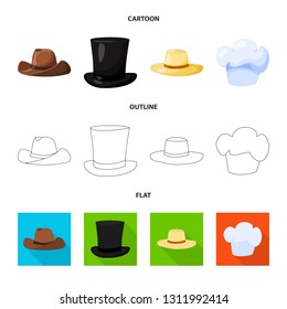 Isolated object of clothing and cap logo. Set of clothing and beret stock vector illustration.