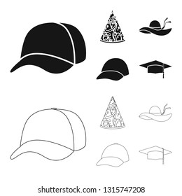 Isolated object of clothing and cap logo. Set of clothing and beret stock symbol for web.