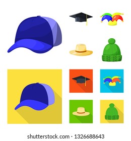 Isolated object of clothing and cap logo. Set of clothing and beret stock symbol for web.