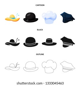 Isolated object of clothing and cap logo. Set of clothing and beret vector icon for stock.