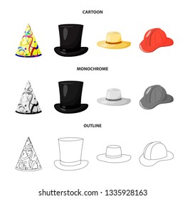 Isolated object of clothing and cap logo. Set of clothing and beret vector icon for stock.