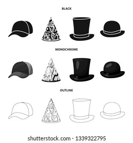 Isolated object of clothing and cap logo. Set of clothing and beret stock symbol for web.