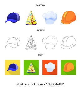 Isolated object of clothing and cap logo. Set of clothing and beret vector icon for stock.
