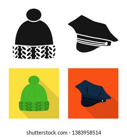 Isolated object of clothing and cap logo. Set of clothing and beret stock symbol for web.