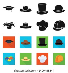 Isolated object of clothing and cap logo. Set of clothing and beret stock symbol for web.