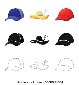 Isolated object of clothing and cap logo. Set of clothing and beret vector icon for stock.