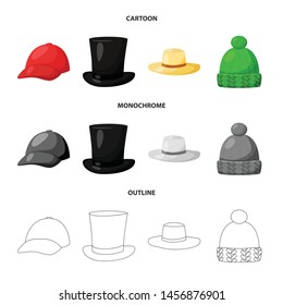 Isolated object of clothing and cap logo. Set of clothing and beret stock symbol for web.