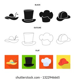 Isolated object of clothing and cap sign. Collection of clothing and beret stock symbol for web.