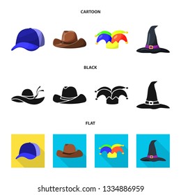 Isolated object of clothing and cap sign. Set of clothing and beret vector icon for stock.