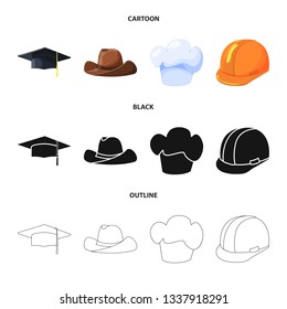 Isolated object of clothing and cap sign. Set of clothing and beret stock vector illustration.