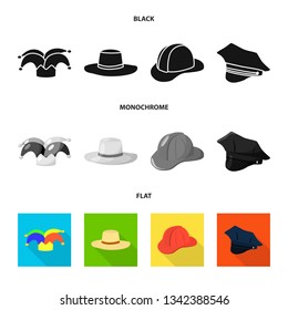 Isolated object of clothing and cap sign. Set of clothing and beret stock vector illustration.