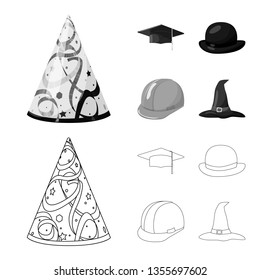 Isolated object of clothing and cap sign. Set of clothing and beret vector icon for stock.