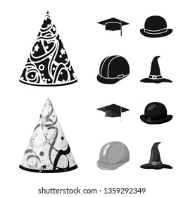 Isolated object of clothing and cap sign. Set of clothing and beret vector icon for stock.
