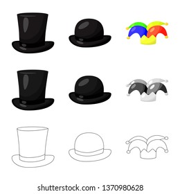 Isolated object of clothing and cap sign. Collection of clothing and beret stock vector illustration.