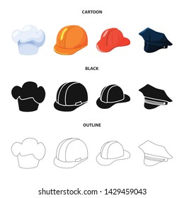 Isolated object of clothing and cap sign. Collection of clothing and beret vector icon for stock.