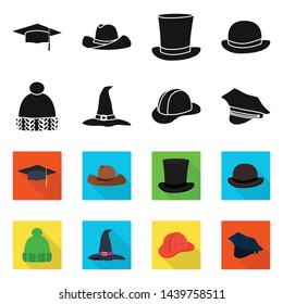 Isolated object of clothing and cap sign. Set of clothing and beret stock vector illustration.