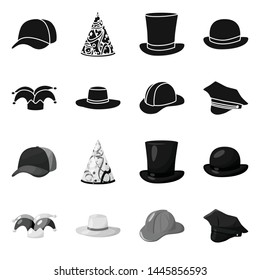 Isolated object of clothing and cap sign. Collection of clothing and beret stock symbol for web.