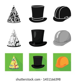 Isolated object of clothing and cap sign. Set of clothing and beret stock symbol for web.