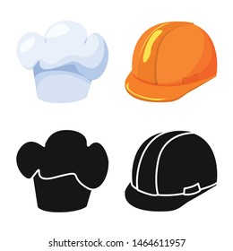 Isolated object of clothing and cap sign. Set of clothing and beret stock vector illustration.