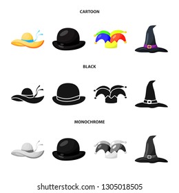 Isolated object of clothing and cap symbol. Collection of clothing and beret vector icon for stock.