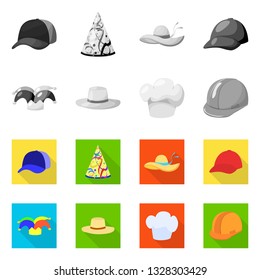 Isolated object of clothing and cap symbol. Set of clothing and beret vector icon for stock.