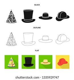 Isolated object of clothing and cap symbol. Set of clothing and beret stock symbol for web.