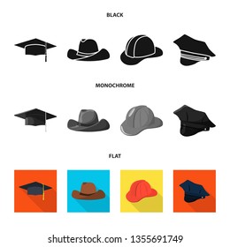 Isolated object of clothing and cap symbol. Set of clothing and beret vector icon for stock.