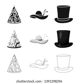 Isolated object of clothing and cap symbol. Set of clothing and beret vector icon for stock.