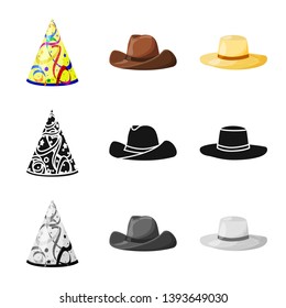 Isolated object of clothing and cap symbol. Collection of clothing and beret vector icon for stock.