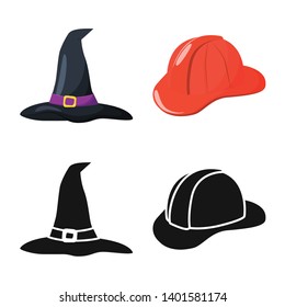 Isolated object of clothing and cap symbol. Set of clothing and beret stock vector illustration.
