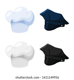 Isolated object of clothing and cap symbol. Collection of clothing and beret vector icon for stock.
