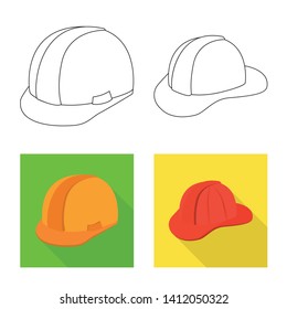 Isolated object of clothing and cap symbol. Set of clothing and beret vector icon for stock.