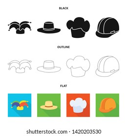 Isolated object of clothing and cap symbol. Collection of clothing and beret stock vector illustration.