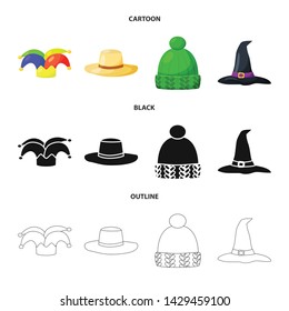 Isolated object of clothing and cap symbol. Set of clothing and beret vector icon for stock.