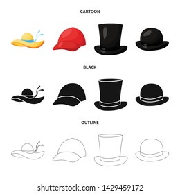 Isolated object of clothing and cap symbol. Set of clothing and beret stock vector illustration.