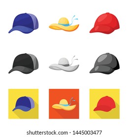 Isolated object of clothing and cap symbol. Collection of clothing and beret stock symbol for web.