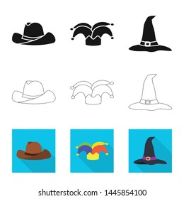 Isolated object of clothing and cap symbol. Set of clothing and beret stock symbol for web.