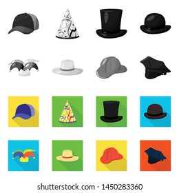 Isolated object of clothing and cap symbol. Collection of clothing and beret stock symbol for web.